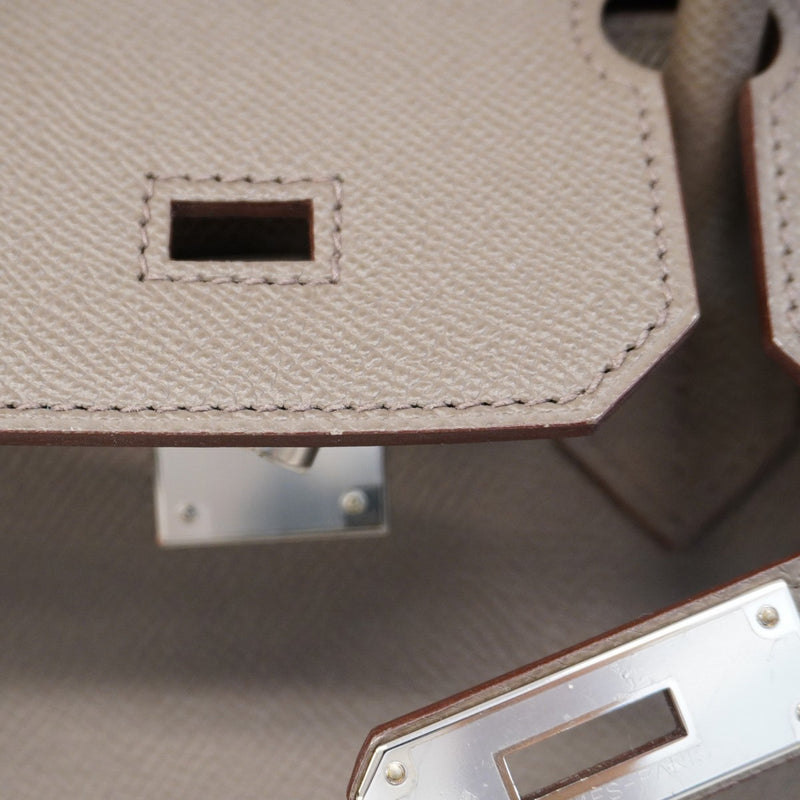 【6ca0448-g】エルメス ハンドバッグ バーキン30 ヴォーエプソン エタン シルバー金具 Z刻印【中古】レディース