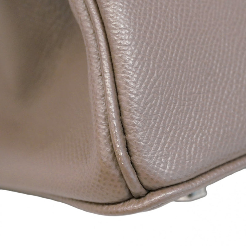 【6ca0448-g】エルメス ハンドバッグ バーキン30 ヴォーエプソン エタン シルバー金具 Z刻印【中古】レディース