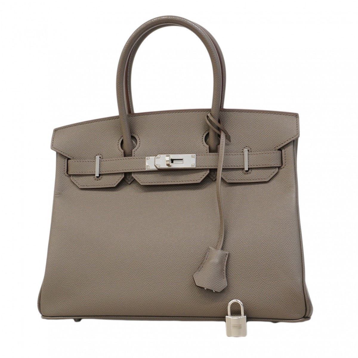 【6ca0448-g】エルメス ハンドバッグ バーキン30 ヴォーエプソン エタン シルバー金具 Z刻印【中古】レディース