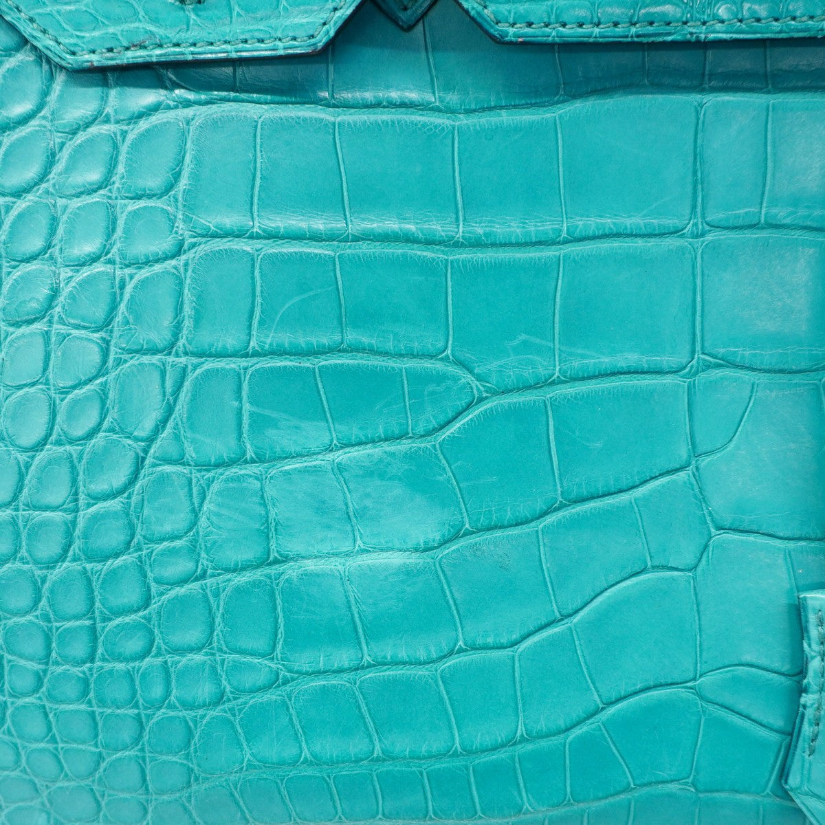 【6ca0707-g】エルメス ハンドバッグ バーキン30 アリゲーターマット ブルーパオン シルバー金具 C刻印【中古】レディース