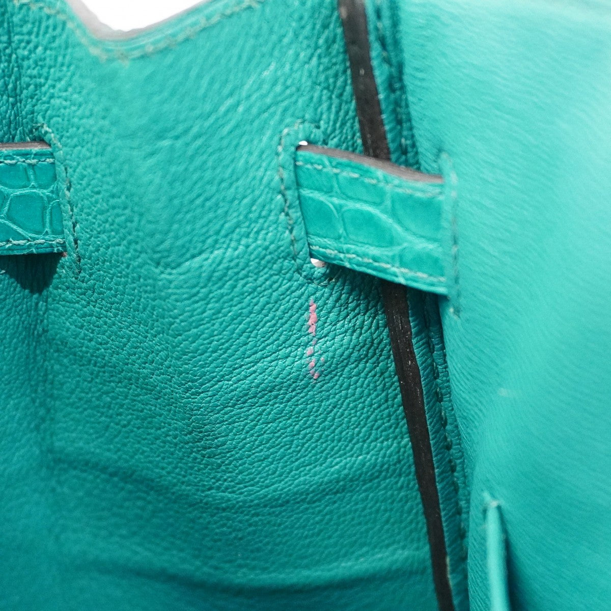 【6ca0707-g】エルメス ハンドバッグ バーキン30 アリゲーターマット ブルーパオン シルバー金具 C刻印【中古】レディース