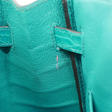 【6ca0707-g】エルメス ハンドバッグ バーキン30 アリゲーターマット ブルーパオン シルバー金具 C刻印【中古】レディース