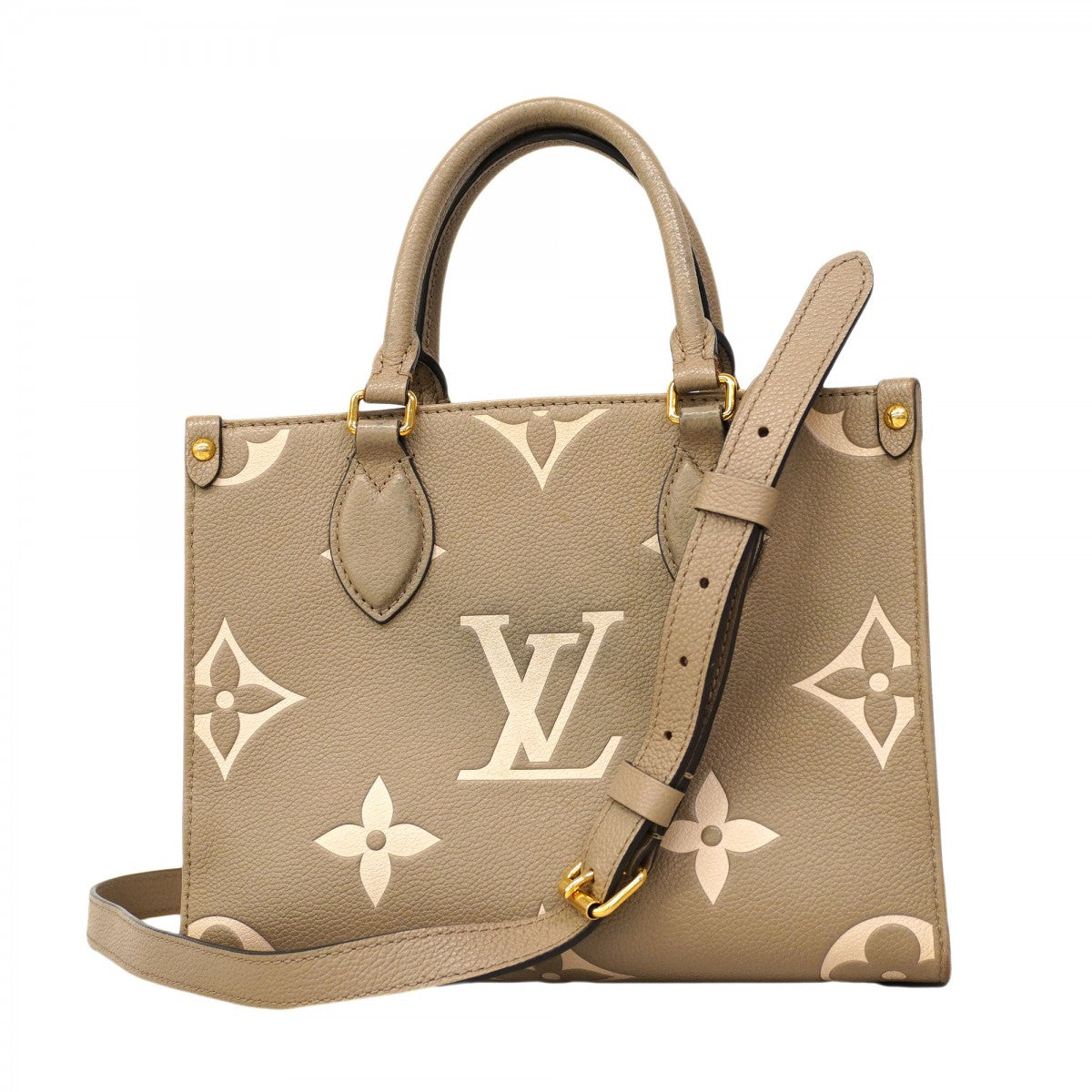 【6ca0926】ルイヴィトン ハンドバッグ モノグラム・アンプラント バイカラー オンザゴーPM M45779 トゥルトレール クレーム 2wayバッグ【中古】レディース
