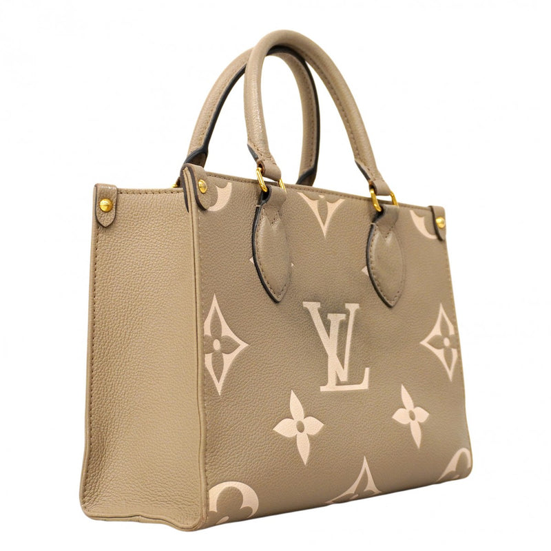 【6ca0926】ルイヴィトン ハンドバッグ モノグラム・アンプラント バイカラー オンザゴーPM M45779 トゥルトレール クレーム 2wayバッグ【中古】レディース