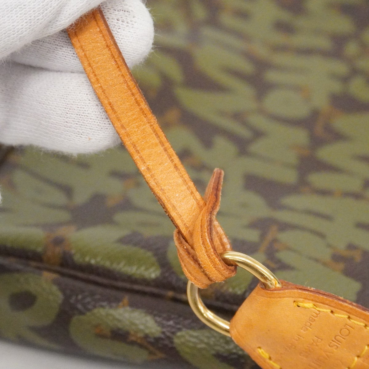 【6ca0934-k】ルイヴィトン ポーチ モノグラムグラフィティ ポシェットアクセソワール M92191 ブラウン カーキ【中古】レディース