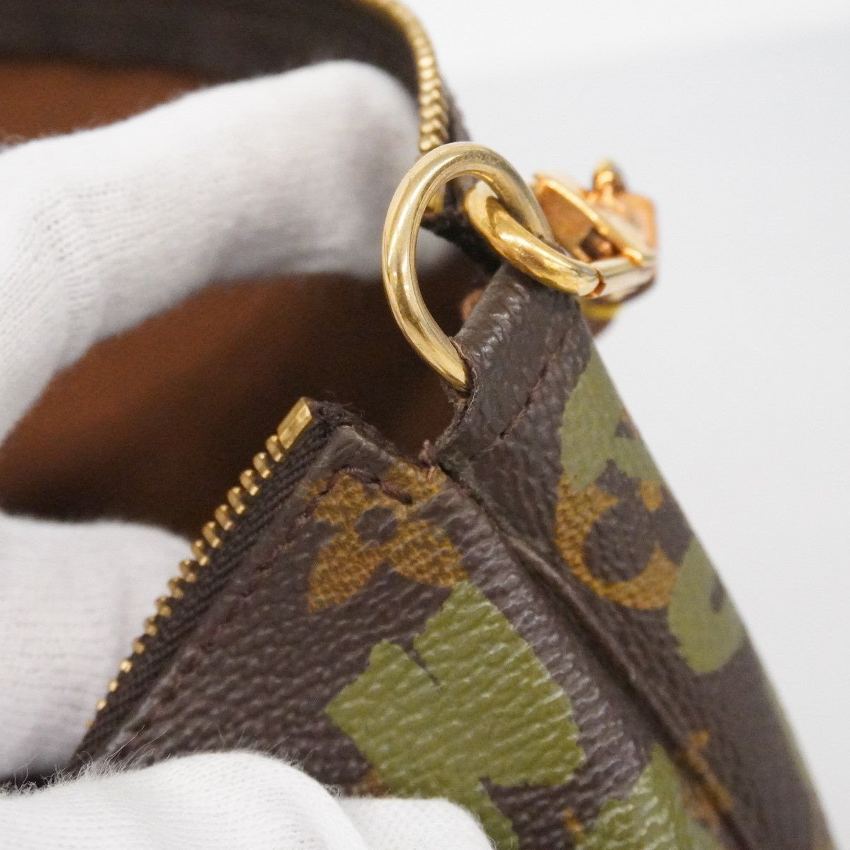 【6ca0934-k】ルイヴィトン ポーチ モノグラムグラフィティ ポシェットアクセソワール M92191 ブラウン カーキ【中古】レディース