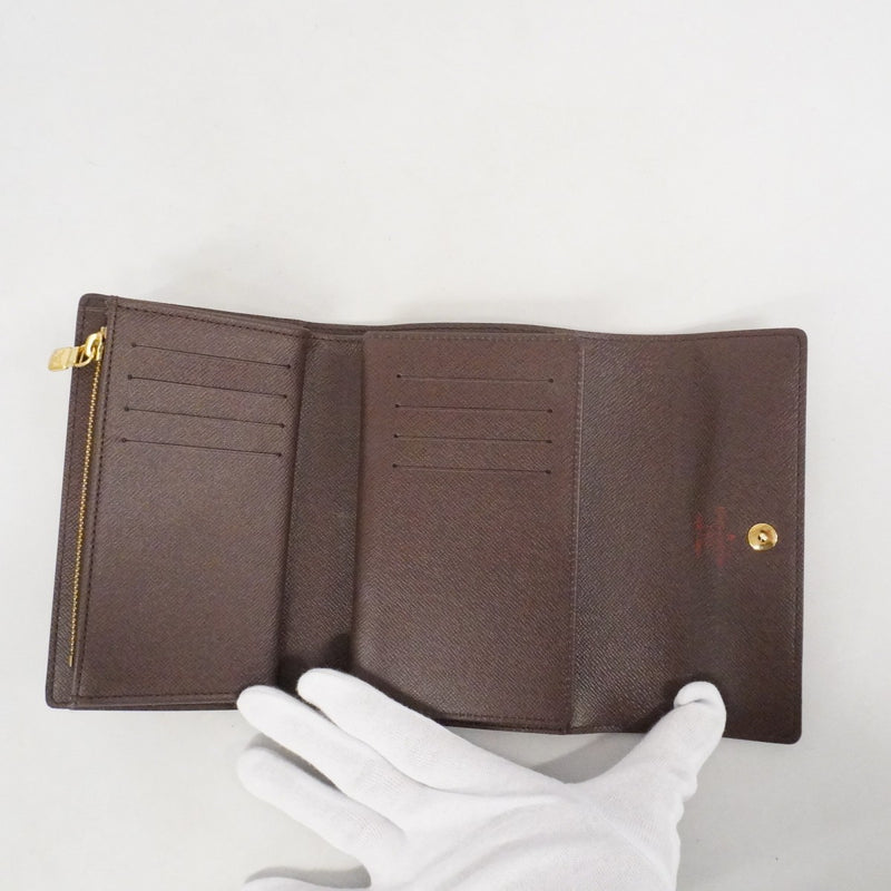 【6ca0972-k】ルイヴィトン 三つ折り財布 ダミエ ポルトフォイユアレクサンドラ N63067 エベヌ【中古】メンズ レディース ユニセックス