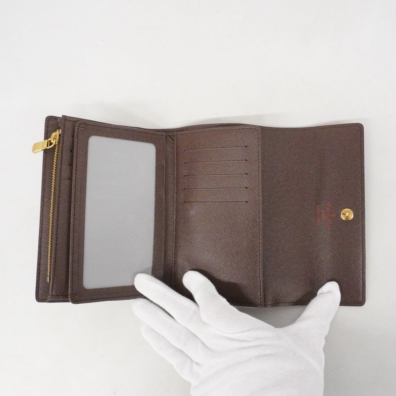 【6ca0972-k】ルイヴィトン 三つ折り財布 ダミエ ポルトフォイユアレクサンドラ N63067 エベヌ【中古】メンズ レディース ユニセックス