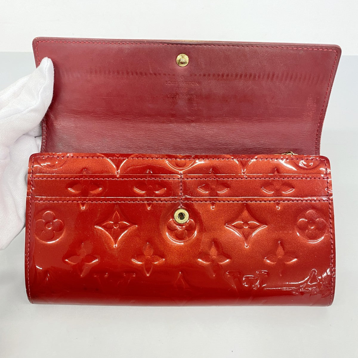 ★SALE【6ca1001】ルイヴィトン 長財布 ヴェルニ ポルトフォイユサラ M93530 ポムダムール【中古】レディース