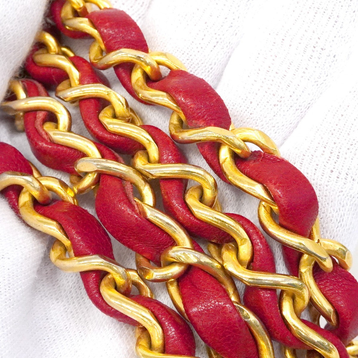 【6ca1023-k】シャネル ショルダーバッグ ミニマトラッセ チェーンショルダー ラムスキン レッド ゴールド金具【中古】レディース