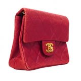 【6ca1023-k】シャネル ショルダーバッグ ミニマトラッセ チェーンショルダー ラムスキン レッド ゴールド金具【中古】レディース