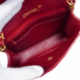 【6ca1023-k】シャネル ショルダーバッグ ミニマトラッセ チェーンショルダー ラムスキン レッド ゴールド金具【中古】レディース