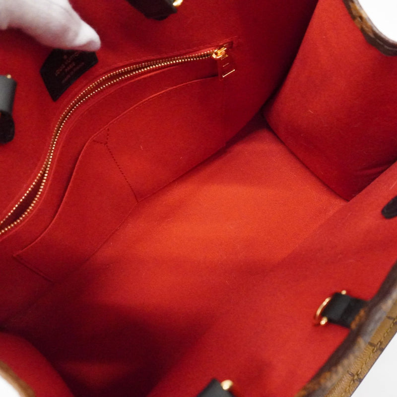 【6ca1039】ルイヴィトン トートバッグ モノグラム・ジャイアント/ リバース オンザゴーMM M45321 ブラウン 2wayバッグ【中古】レディース