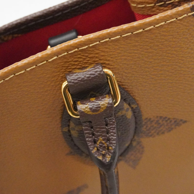 【6ca1039】ルイヴィトン トートバッグ モノグラム・ジャイアント/ リバース オンザゴーMM M45321 ブラウン 2wayバッグ【中古】レディース