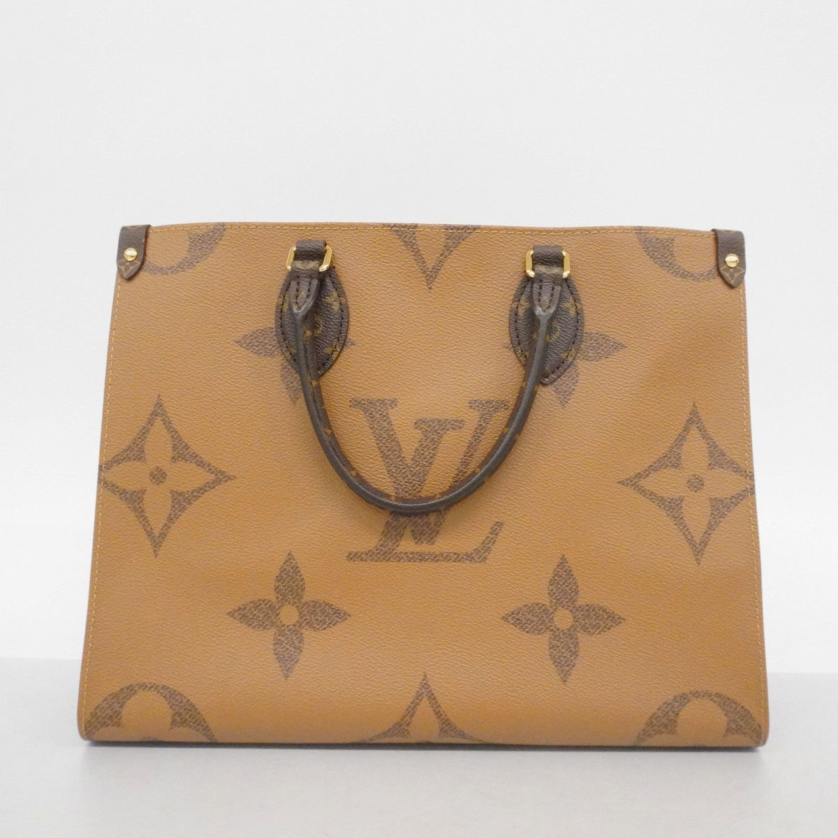 【6ca1039】ルイヴィトン トートバッグ モノグラム・ジャイアント/ リバース オンザゴーMM M45321 ブラウン 2wayバッグ【中古】レディース