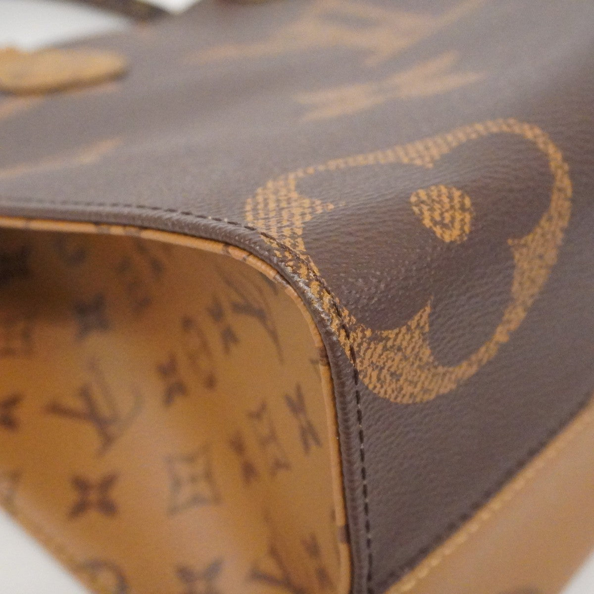 【6ca1039】ルイヴィトン トートバッグ モノグラム・ジャイアント/ リバース オンザゴーMM M45321 ブラウン 2wayバッグ【中古】レディース