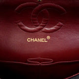 【6ca1203-k】シャネル ショルダーバッグ マトラッセ Wフラップ Wチェーン ラムスキン ブラック ゴールド金具【中古】レディース