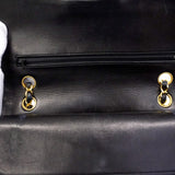 【6ca1203-k】シャネル ショルダーバッグ マトラッセ Wフラップ Wチェーン ラムスキン ブラック ゴールド金具【中古】レディース