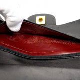 【6ca1203-k】シャネル ショルダーバッグ マトラッセ Wフラップ Wチェーン ラムスキン ブラック ゴールド金具【中古】レディース