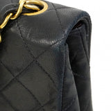 【6ca1204-k】シャネル ショルダーバッグ ミニマトラッセ チェーンショルダー ラムスキン ブラック ゴールド金具【中古】レディース