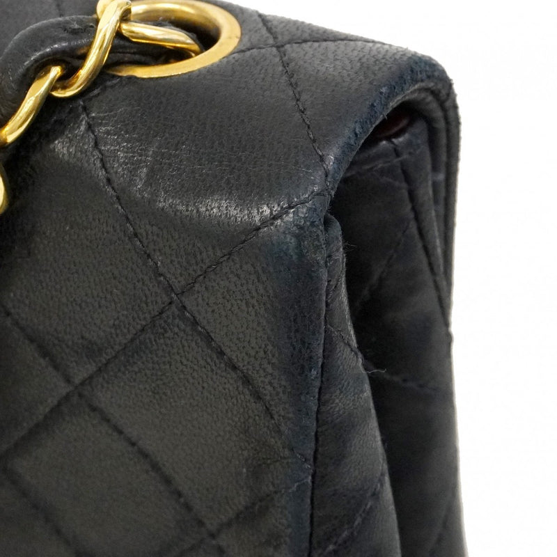 【6ca1204-k】シャネル ショルダーバッグ ミニマトラッセ チェーンショルダー ラムスキン ブラック ゴールド金具【中古】レディース