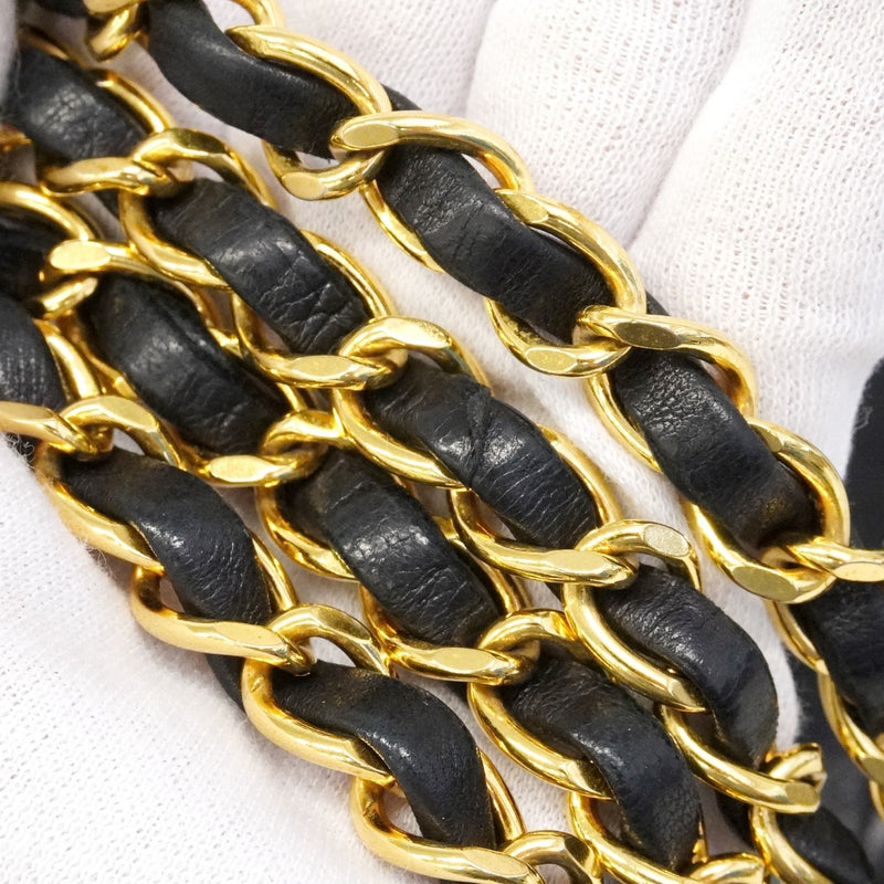 【6ca1204-k】シャネル ショルダーバッグ ミニマトラッセ チェーンショルダー ラムスキン ブラック ゴールド金具【中古】レディース