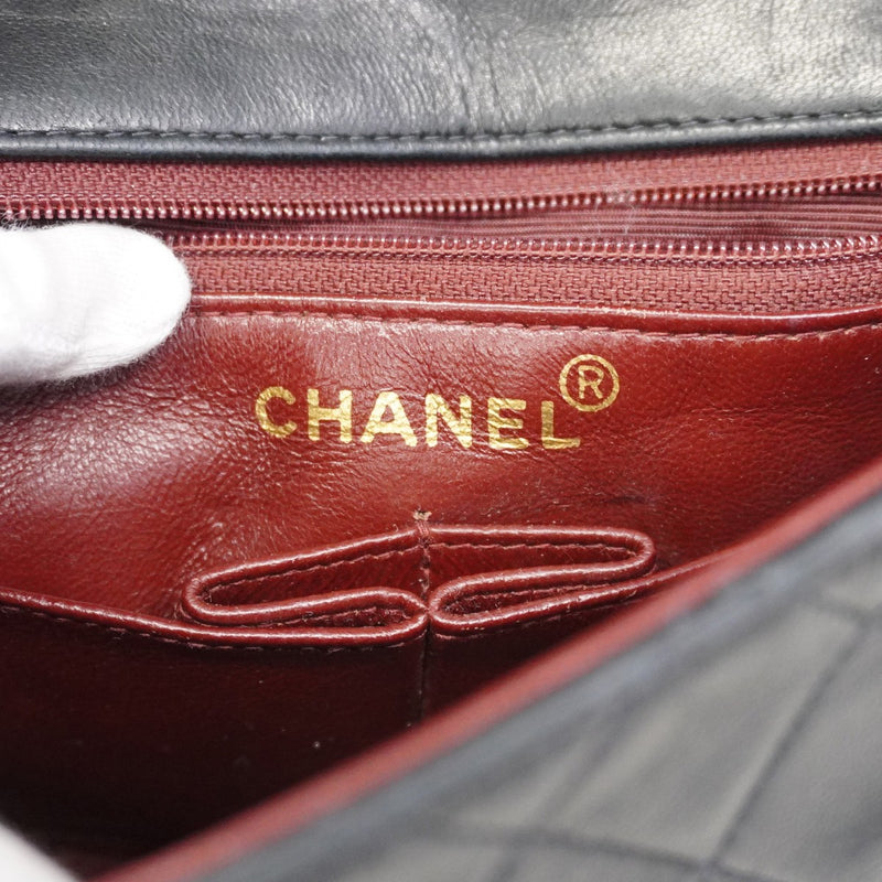 【6ca1204-k】シャネル ショルダーバッグ ミニマトラッセ チェーンショルダー ラムスキン ブラック ゴールド金具【中古】レディース