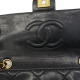 【6ca1204-k】シャネル ショルダーバッグ ミニマトラッセ チェーンショルダー ラムスキン ブラック ゴールド金具【中古】レディース