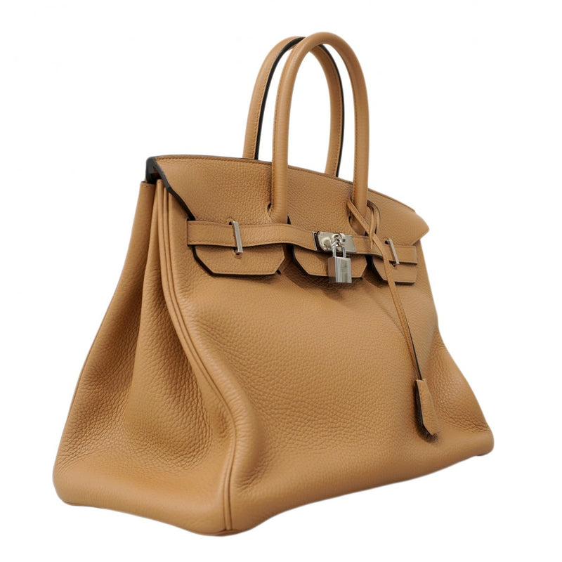 【6ca1262】エルメス ハンドバッグ バーキン35 トリヨンクレマンス チャイ シルバー金具 U刻印【中古】レディース