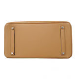 【6ca1262】エルメス ハンドバッグ バーキン35 トリヨンクレマンス チャイ シルバー金具 U刻印【中古】レディース