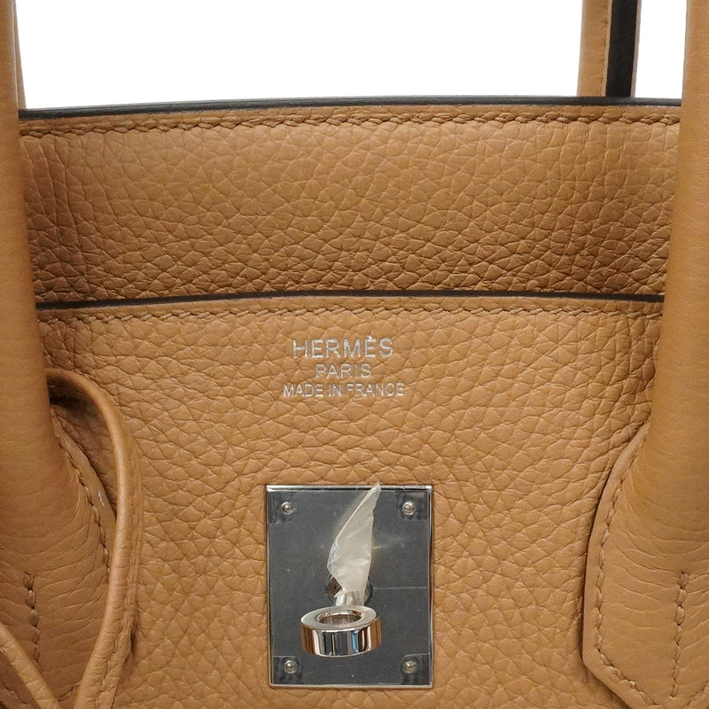 【6ca1262】エルメス ハンドバッグ バーキン35 トリヨンクレマンス チャイ シルバー金具 U刻印【中古】レディース