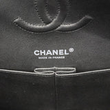 【6ca1263】シャネル ショルダーバッグ マトラッセ Wフラップ Wチェーン デニム ブラック シルバー金具【中古】レディース