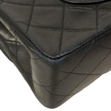 【6ca1264】シャネル ショルダーバッグ マトラッセ Wフラップ Wチェーン ラムスキン ブラック ゴールド金具【中古】レディース