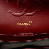 【6ca1264】シャネル ショルダーバッグ マトラッセ Wフラップ Wチェーン ラムスキン ブラック ゴールド金具【中古】レディース