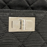 ★在庫処分★最終価格【6ca1291】シャネル ショルダーバッグ 2.55 チェーンショルダー ナイロン ブラック ホワイト シルバー金具【中古】レディース