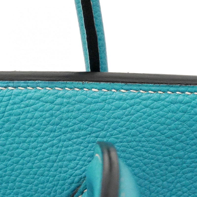 【6ca1294-h】エルメス ハンドバッグ バーキン35 トゴ ブルージーン シルバー金具 □J刻印【中古】レディース