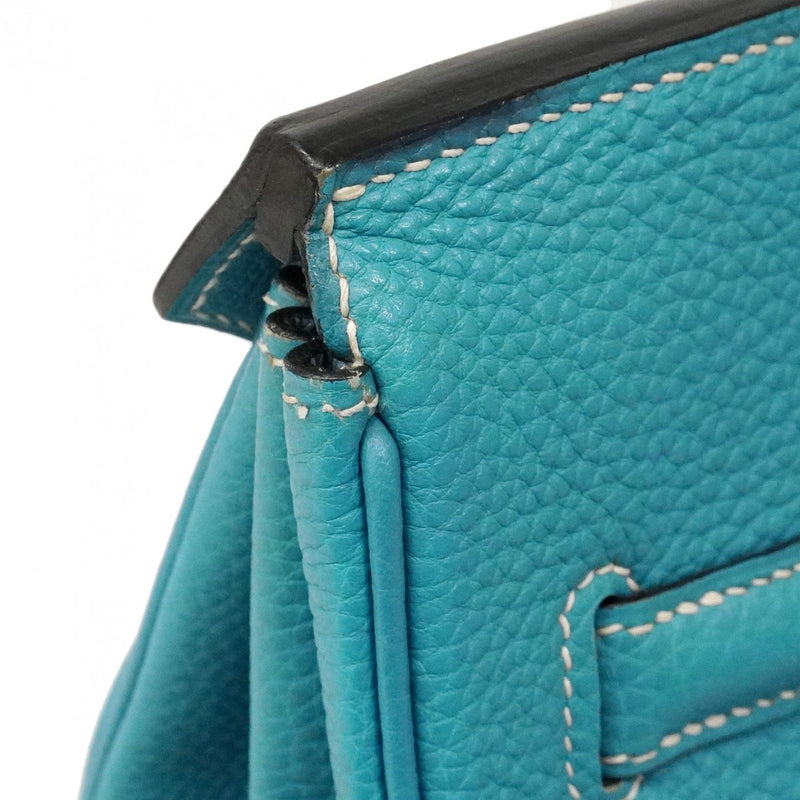 【6ca1294-h】エルメス ハンドバッグ バーキン35 トゴ ブルージーン シルバー金具 □J刻印【中古】レディース