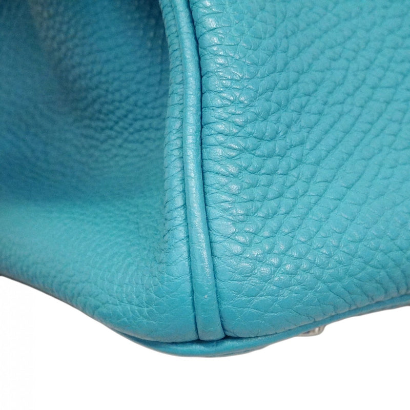 【6ca1294-h】エルメス ハンドバッグ バーキン35 トゴ ブルージーン シルバー金具 □J刻印【中古】レディース