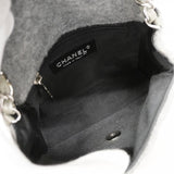 【6ca1308】シャネル ショルダーバッグ ミニマトラッセ チェーンショルダー ウール グレー シルバー金具【中古】レディース