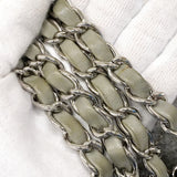 【6ca1308】シャネル ショルダーバッグ ミニマトラッセ チェーンショルダー ウール グレー シルバー金具【中古】レディース