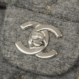 【6ca1308】シャネル ショルダーバッグ ミニマトラッセ チェーンショルダー ウール グレー シルバー金具【中古】レディース