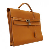【6ca1345】エルメス ブリーフケース ケリーデペッシュ34 ヴォーエプソン ゴールド シルバー金具 □L刻印【中古】メンズ