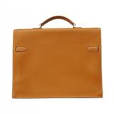 【6ca1345】エルメス ブリーフケース ケリーデペッシュ34 ヴォーエプソン ゴールド シルバー金具 □L刻印【中古】メンズ