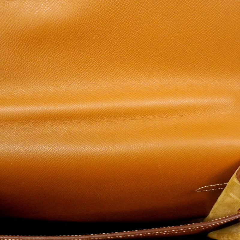 【6ca1345】エルメス ブリーフケース ケリーデペッシュ34 ヴォーエプソン ゴールド シルバー金具 □L刻印【中古】メンズ