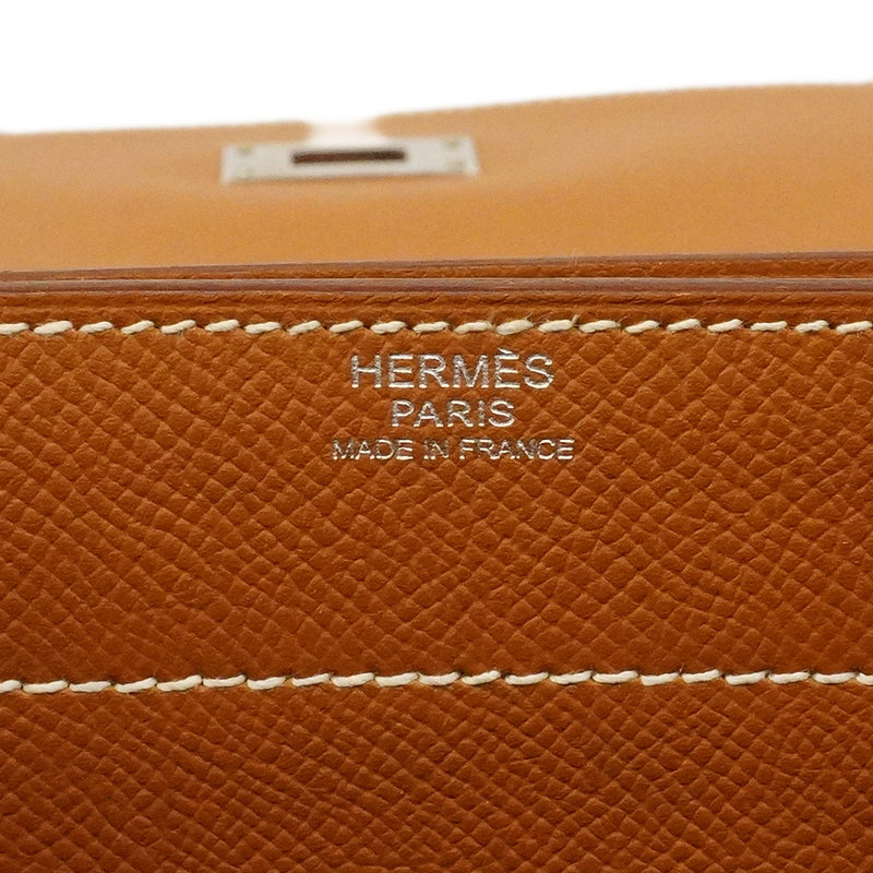 【6ca1345】エルメス ブリーフケース ケリーデペッシュ34 ヴォーエプソン ゴールド シルバー金具 □L刻印【中古】メンズ