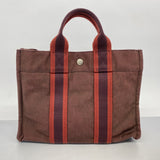 ★SALE【6ca1356-k】エルメス トートバッグ フールトゥPM キャンバス ブラウン シルバー金具【中古】メンズ レディース ユニセックス