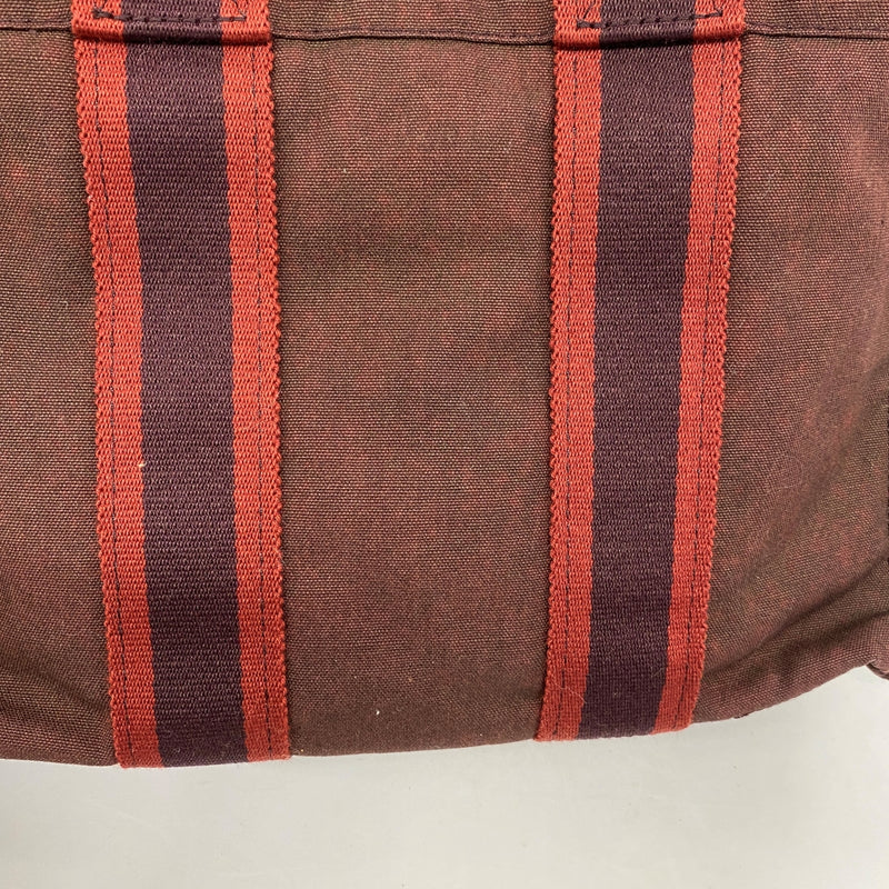 ★SALE【6ca1356-k】エルメス トートバッグ フールトゥPM キャンバス ブラウン シルバー金具【中古】メンズ レディース ユニセックス