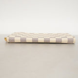 【6ca1373-k】ルイヴィトン 長財布 ダミエ・アズール ポルトフォイユクレマンス N61264 ホワイト ローズバレリーヌ【中古】レディース