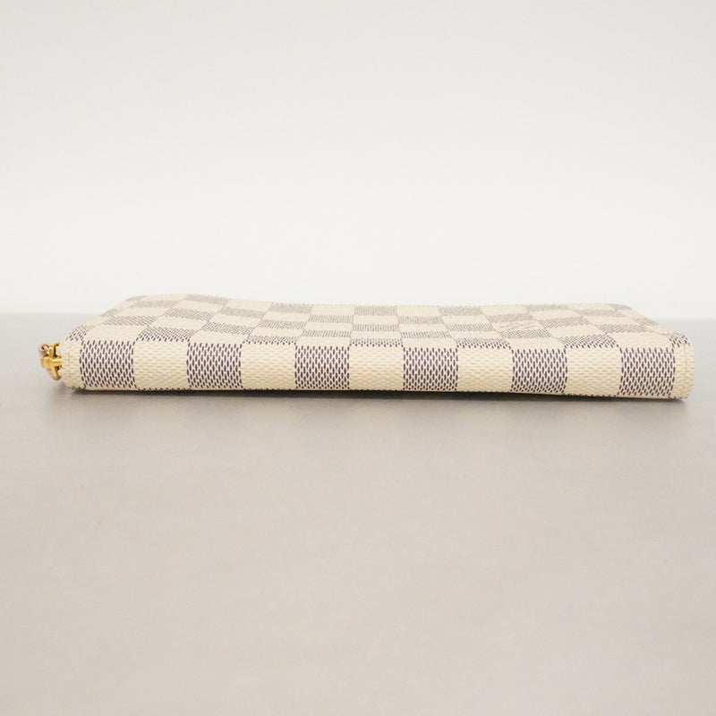 【6ca1373-k】ルイヴィトン 長財布 ダミエ・アズール ポルトフォイユクレマンス N61264 ホワイト ローズバレリーヌ【中古】レディース