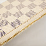 【6ca1373-k】ルイヴィトン 長財布 ダミエ・アズール ポルトフォイユクレマンス N61264 ホワイト ローズバレリーヌ【中古】レディース